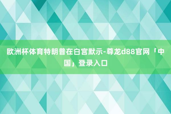 欧洲杯体育　　特朗普在白宫默示-尊龙d88官网「中国」登录入口